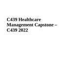 C439 Healthcare  Management Capstone –  C439 2022