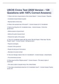 USCIS Civics Test (2020 Version - 128 Questions with 100% Correct Answers) 