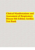 Clinical Manifestations and Assessment of Respiratory Disease 8th Edition Jardins Test Bank