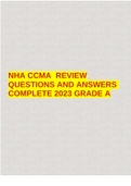 NHA CCMA REVIEW QUESTIONS AND ANSWERS COMPLETE 2023 GRADE A