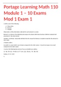 Portage Learning Math 110 Module 1 – 10 Exams All Combined