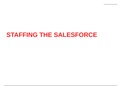 STAFFING THE SALESFORCE:- SALES FORCE STAFFING PROCESS