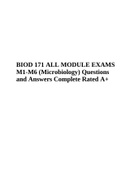 BIOD 171 ALL Exams (Essential Microbiology, Module 1-6) Questions and Answers Complete Rated A+