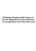 AP Biology Reading Guide Chapter 15 and 16: Regulation of Gene Expression & Development, Stem Cells and Cancer