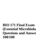 BIO 171 Module 4 Exam (Essential Microbiology) Questions and Answers 2023 | BIO 171 Module 5 Exam Questions and Answers Latest 2023 – Portage Learning | BIO 171 Module 6 Exam Questions with Correct Answers Latest 2023 (Score 100/100) Portage Learning & BI