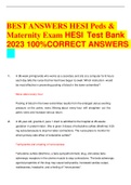 BEST ANSWERS HESI Peds &  Maternity Exam HESI Test Bank 2023 100%CORRECT ANSWERS