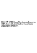 HESI RN EXIT Exam Questions and Answers 100% Correct Latest Student Exam Guide 2022/2023 GRADED A+.