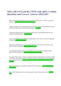 NHA CBCS EXAM RE VIEW-with 100% Verified Questions and Correct Answers 2022/2023.