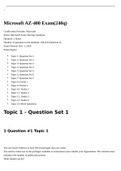 Microsoft AZ-400 Exam(240q) Certification Provider: Microsoft Exam: Microsoft Azure DevOps Solutions Duration: Questions and answers. Graded A+