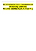 BEST REVIEW 2023 Fundamentals of Nursing Exam 15: NLE Pre-Boards (100% RATED A+)