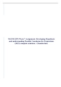 MATH 225N Week 7 Assignment- Developing Hypothesis and understanding Possible Conclusion for Proportions (2023) complete solutions - Chamberlain.