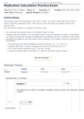 NR 325 Practice Exam Medication Calculation