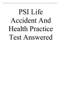 PSI Life Accident And Health Practice Test Answered 2023