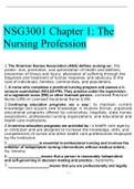 NSG3001 : INTRODUCTION TO THE PROFESSION OF NURSING STUDY GUIDE NOTES : South University,Updated 2020