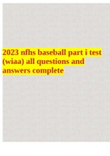 2023 nfhs baseball part i test (wiaa) all questions and answers complete