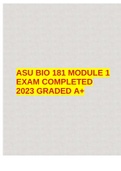 ASU BIO 181 MODULE 1 EXAM COMPLETED 2023 GRADED A+