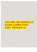 ASU BIO 181 MODULE 2 EXAM COMPLETED 2023 GRADED A+