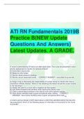 ATI RN Fundamentals 2019B Practice B(NEW Update Questions And Answers) Latest Updates. A GRADE