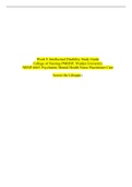 Week 8: Intellectual Disability Study Guide College of Nursing-PMHNP, Walden University NRNP 6665: Psychiatric Mental Health Nurse Practitioner Care Across the Lifespan 