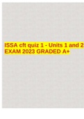 ISSA cft quiz 1 - Units 1 and 2 EXAM 2023 GRADED A+