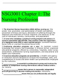 NSG3001 : INTRODUCTION TO THE PROFESSION OF NURSING STUDY GUIDE NOTES : South University,Updated 2020