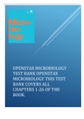 OPENSTAX MICROBIOLOGY TEST BANK OpenStax Microbiology THIS TEST BANK COVERS ALL CHAPTERS 1-26 OF THE BOOK