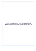 SCI 225 Pathophysiology - Week 16: Pathophysiology Final Exam (Proctored) Score for this quiz: 43 out of 50