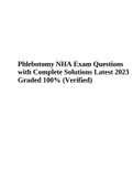 Nha phlebotomy Exam Questions with Complete Solutions Latest 2023 Graded 100% (Verified)