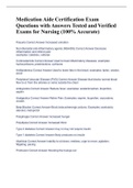 Medication Aide Certification Exam Questions with Answers Tested and Verified Exams for Nursing (100% Accurate)