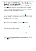 CHEM 210 BIOCHEMISTRY - M1: Problem Set Questions answered Correctly) Latest 2023 A+ Graded