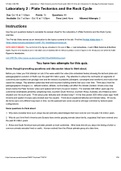 ESS 101 INTRODUCTION TO GEOLOGY - University of Washington _ Laboratory 2: Plate Tectonics and the Rock Cycle. Quiz. Score 15 out of 15. Spring 2023.