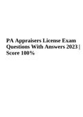 PA Appraisers License Exam Questions and Answers 2023 | Score A+