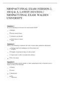 NRNP 6675 FINAL EXAM (VERSION-2, 100 Q & A, LATEST-2023/2024) / NRNP6675 FINAL EXAM: WALDEN UNIVERSITY