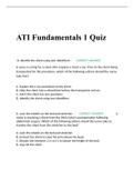 ATI Fundamentals 1 Quiz 2023/2024