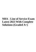 NHA - Line of Service Exam Latest 2023 | With Complete Solutions Graded 100%.