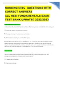 NURS MISC / hesi fundamentals exam test bank updated 2023 100% CORRECT