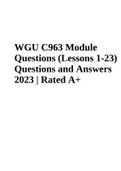 WGU C963 Module  Questions (Lessons 1-23)  Questions and Answers  2023 | Rated A+