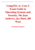 CompTIA A+ Core 2 Exam Guide to Operating Systems and Security 10th Edition By Jean Andrews, Joy Dark, Jill West (Test Bank)