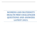 WOMENS AND MATERNITY HEALTH MED CHALLENGER QUESTIONS AND ANSWERS LATEST 2023.