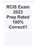 RCIS Exam 2023 Prep Rated 100% Correct