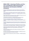 WGU C963 - American Politics and the U.S. Constitution 2023 Actual Exam Questions and Answers (Verified Answers)