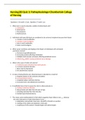  NURS 283 Patho Test Final Exam Questions And Answers RATED A+