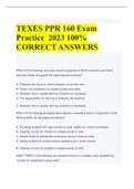 Exam (elaborations) TEXES PPR 160 Exam Practice 2023 100%  ANSWERS 