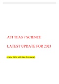 ATI TEAS 7 SCIENCE LATEST UPDATE FOR 2023  (made  86% with this document) 