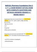 NAPLEX: Pharmacy Foundations Part 2  → ↑ ↓ EXAM NEWEST ACTUAL EXAM  WITH COMPLETE QUESTIONS AND  DETAILED ANSWERS GRADED A |  BRAND NEW!!! 