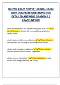 NBHWC EXAM NEWEST ACTUAL EXAM  WITH COMPLETE QUESTIONS AND  DETAILED ANSWERS GRADED A |  BRAND NEW!!! 