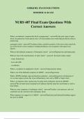 NURS 487 Final Exam Questions With Correct Answers