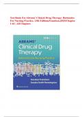 Test Bank for Abrams’ Clinical Drug Therapy: Rationales for Nursing Practice, 13th Edition (Frandsen, 2025), Chapter 1-61 | All Chapters