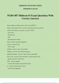 NURS 487 Midterm #1 Exam Questions With Correct Answers