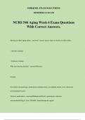 NURS 546 Aging Week 6 Exam Questions With Correct Answers.